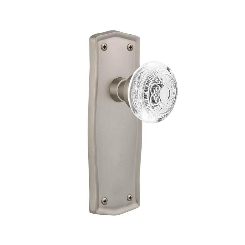 Nostalgic Warehouse Prairie Plate Passage Crystal Egg & Dart Knob in Satin Nickel