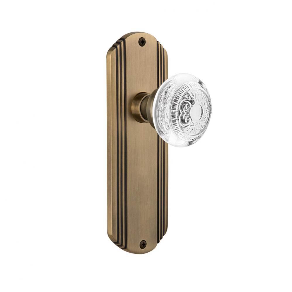 Nostalgic Warehouse Deco Plate Single Dummy Crystal Egg & Dart Knob in Antique Brass