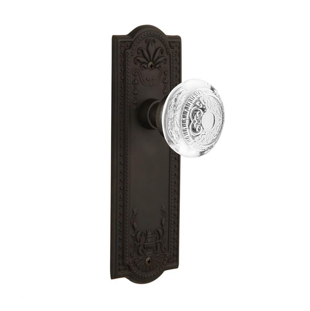 Nostalgic Warehouse Meadows Plate Single Dummy Crystal Egg & Dart Knob in Oil-Rubbed Bronze