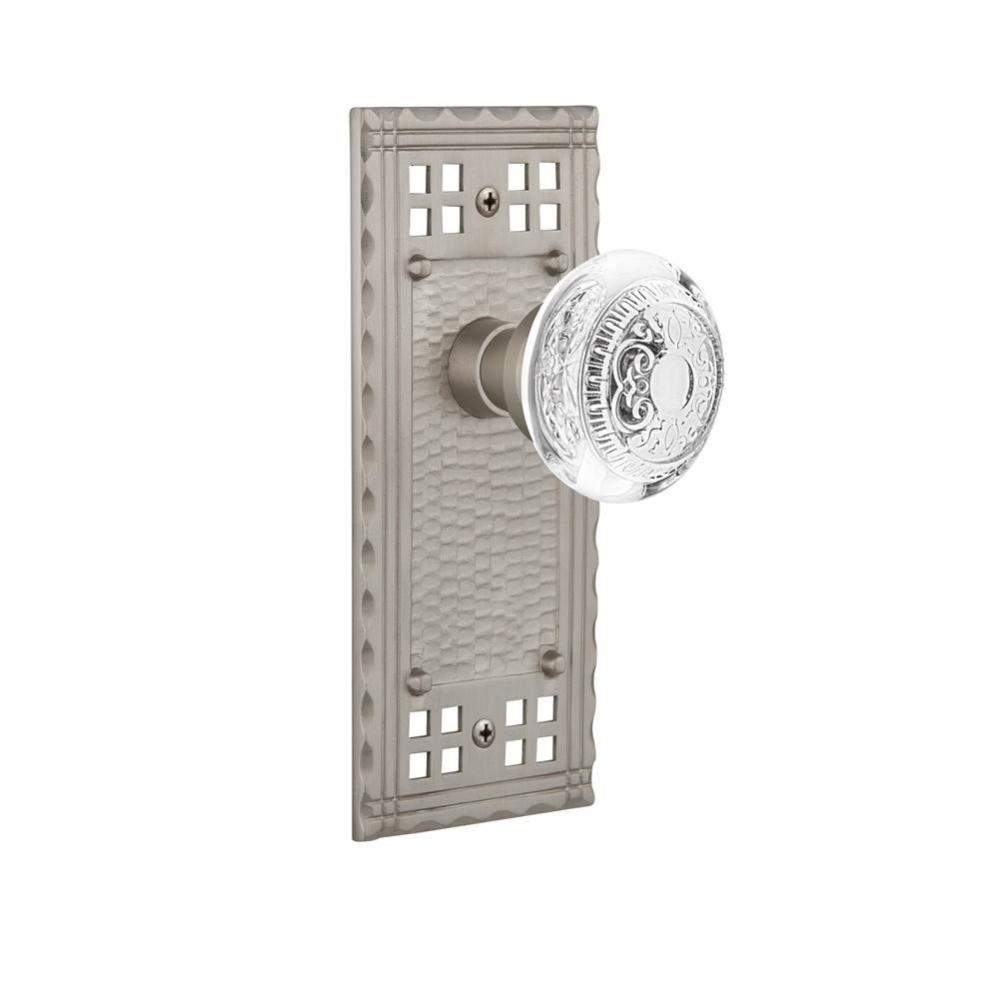 Nostalgic Warehouse Craftsman Plate Double Dummy Crystal Egg & Dart Knob in Satin Nickel