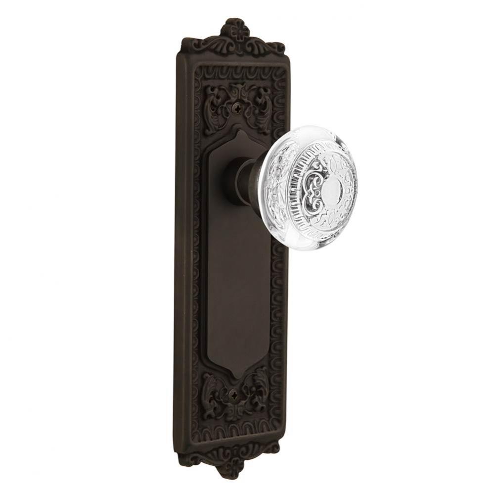Nostalgic Warehouse Egg & Dart Plate Privacy Crystal Egg & Dart Knob in Oil-Rubbed Bronze
