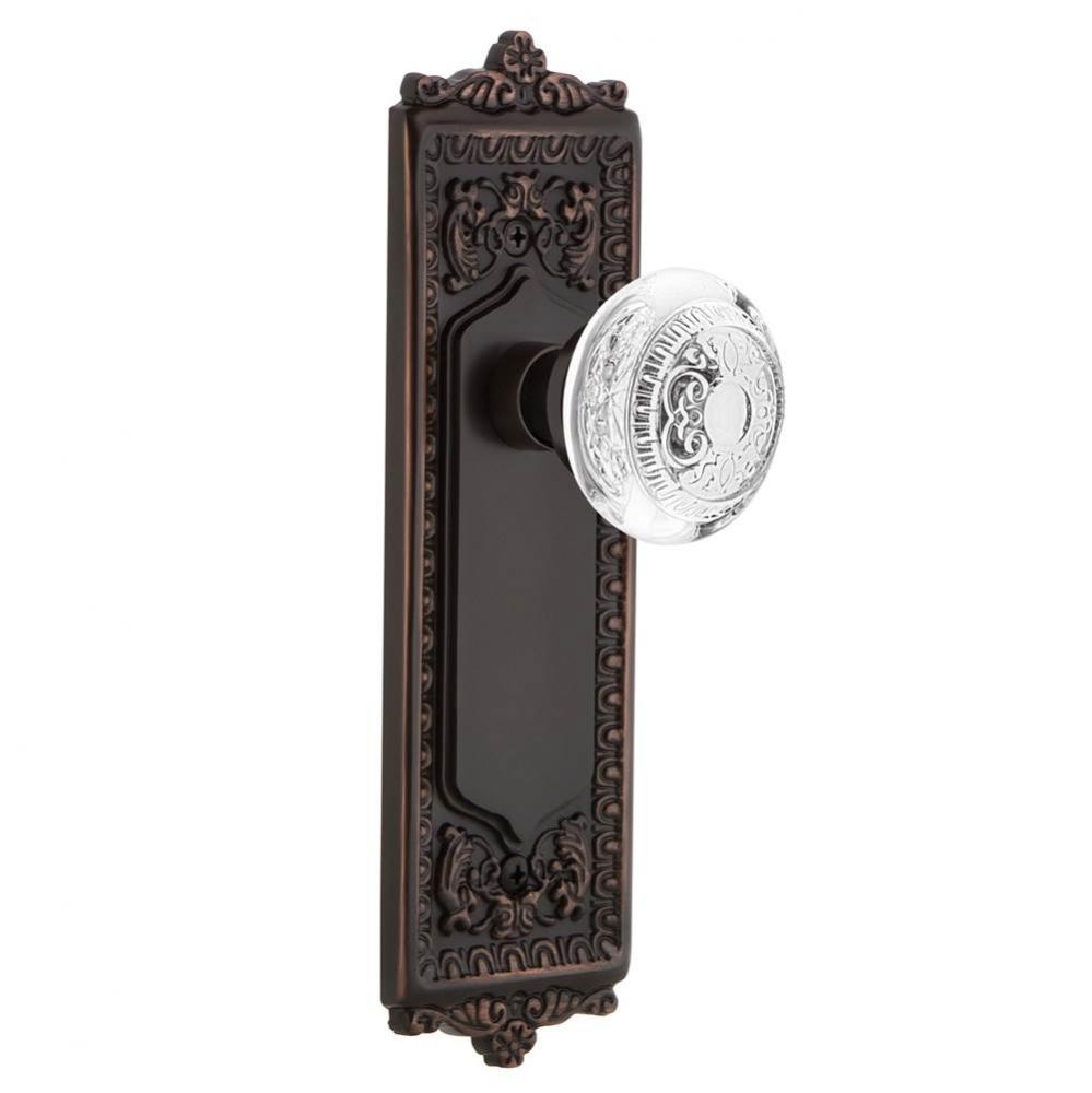 Nostalgic Warehouse Egg & Dart Plate Privacy Crystal Egg & Dart Knob in Timeless Bronze