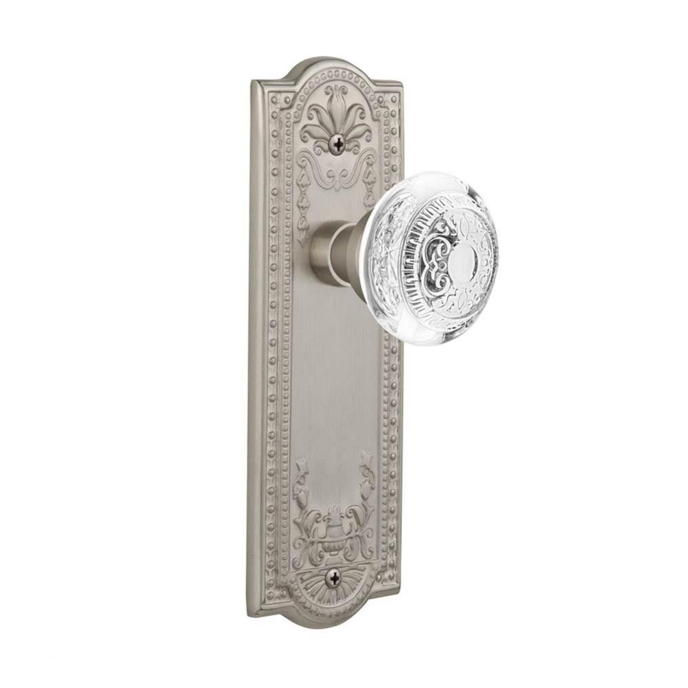 Nostalgic Warehouse Meadows Plate Privacy Crystal Egg & Dart Knob in Satin Nickel