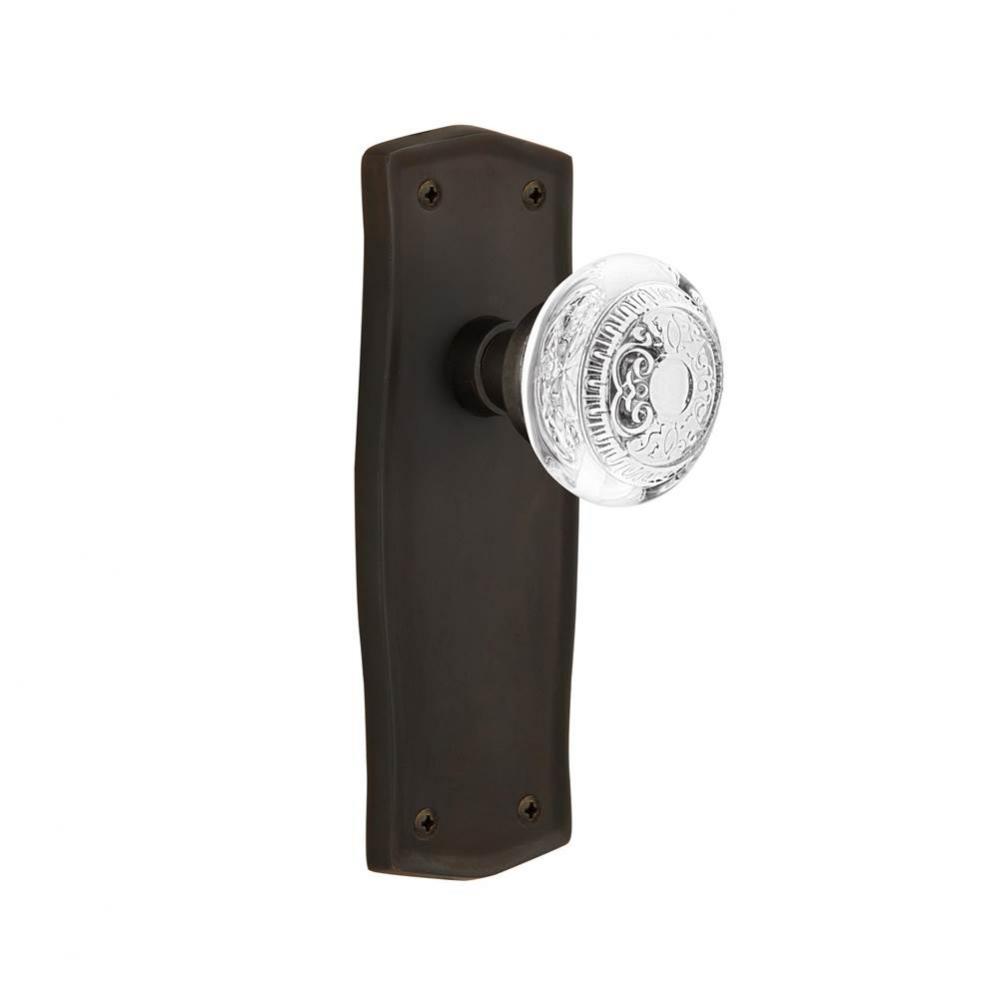 Nostalgic Warehouse Prairie Plate Privacy Crystal Egg & Dart Knob in Oil-Rubbed Bronze