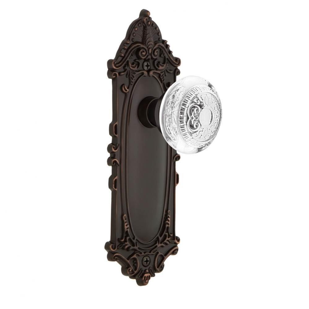 Nostalgic Warehouse Victorian Plate Privacy Crystal Egg & Dart Knob in Timeless Bronze