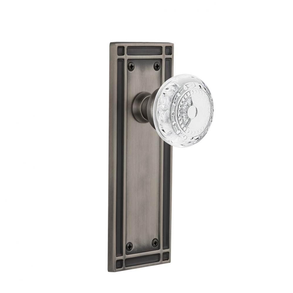 Nostalgic Warehouse Mission Plate Single Dummy Crystal Meadows Knob in Antique Pewter