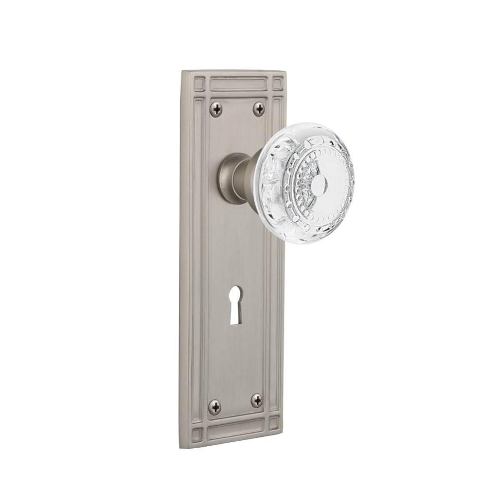 Nostalgic Warehouse Mission Plate Double Dummy with Keyhole Crystal Meadows Knob in Timeless Bronz