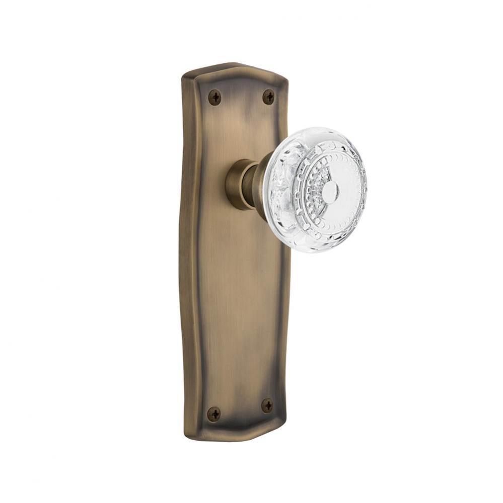 Nostalgic Warehouse Prairie Plate Privacy Crystal Meadows Knob in Antique Brass