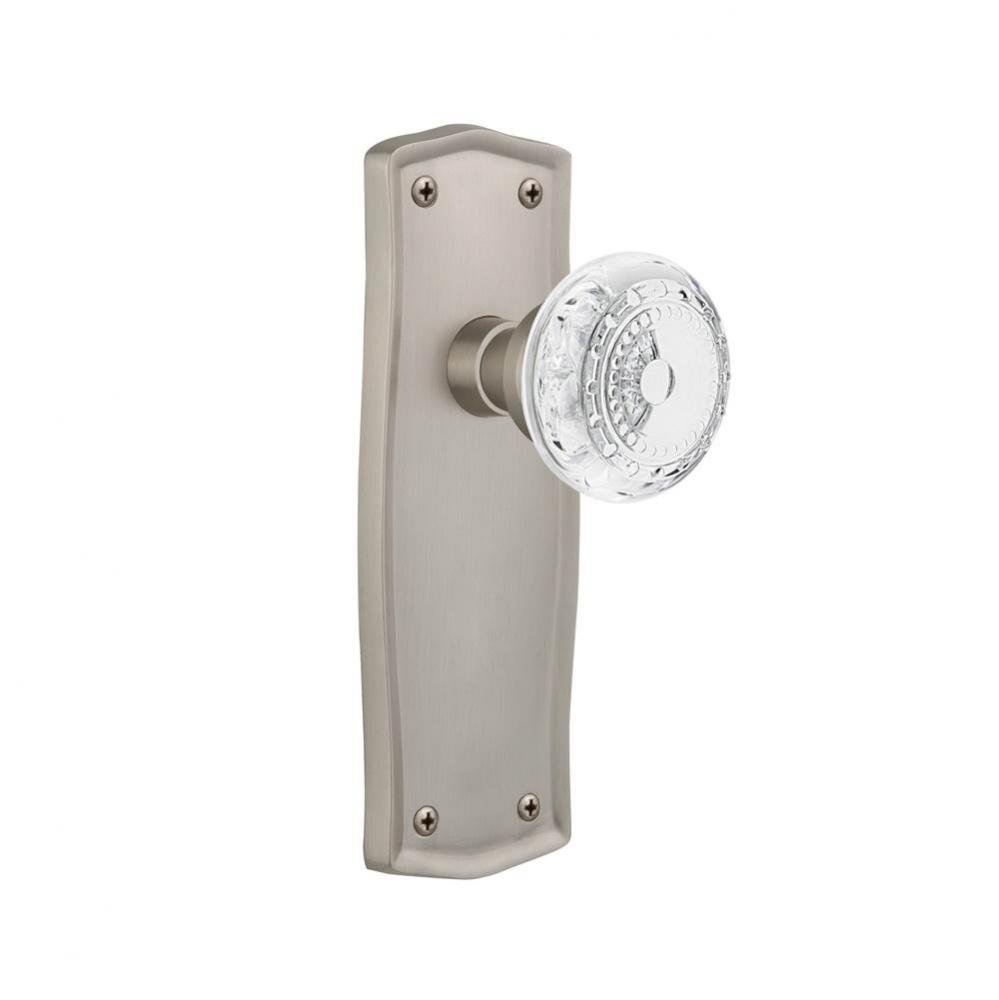 Nostalgic Warehouse Prairie Plate Privacy Crystal Meadows Knob in Satin Nickel