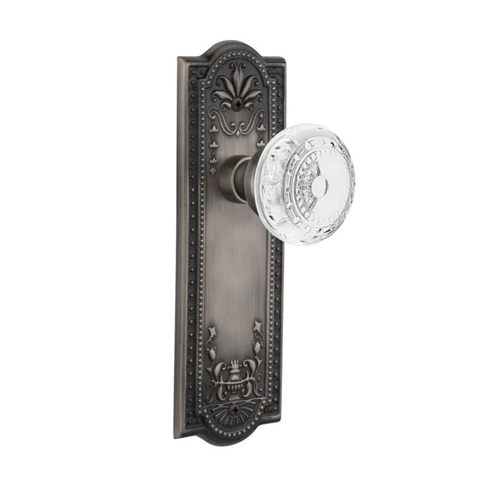 Nostalgic Warehouse Meadows Plate Passage Crystal Meadows Knob in Antique Pewter