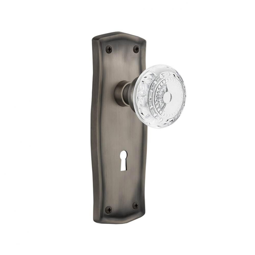 Nostalgic Warehouse Prairie Plate Passage with Keyhole Crystal Meadows Knob in Antique Pewter