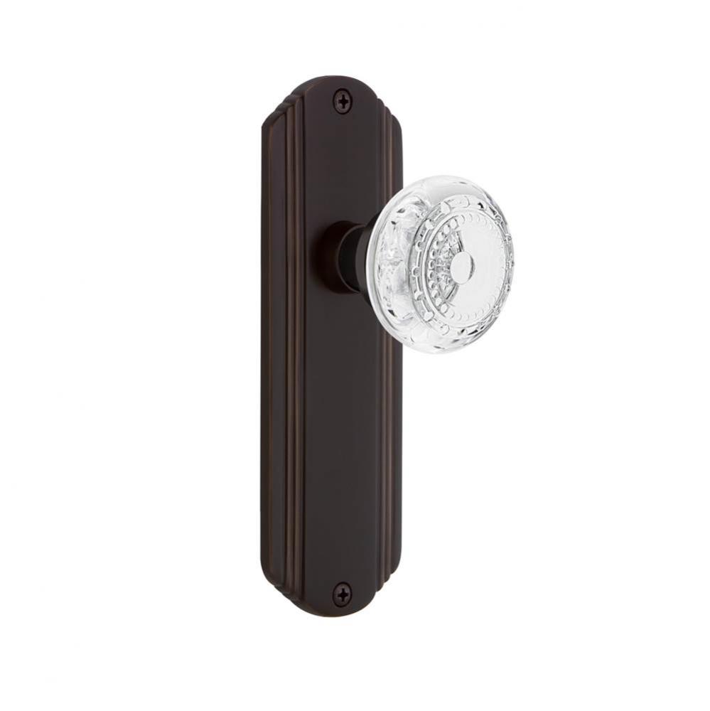 Nostalgic Warehouse Deco Plate Passage Crystal Meadows Knob in Timeless Bronze
