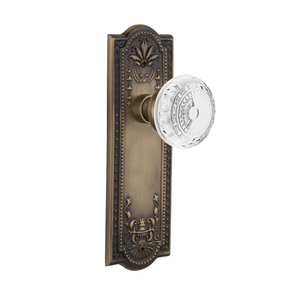 Nostalgic Warehouse Meadows Plate Passage Crystal Meadows Knob in Antique Brass