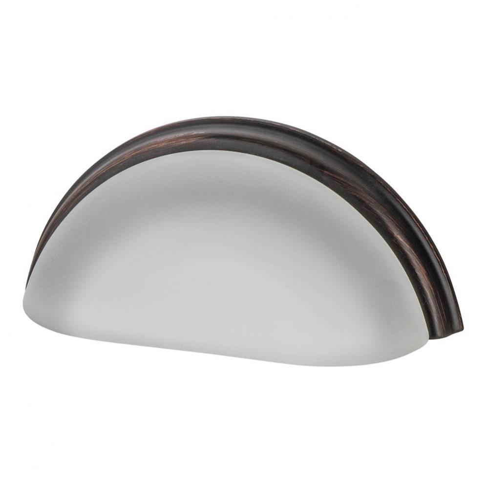 Nostalgic Warehouse Cup Pull Crystal Frosted 3'' on Center in Timeless Bronze