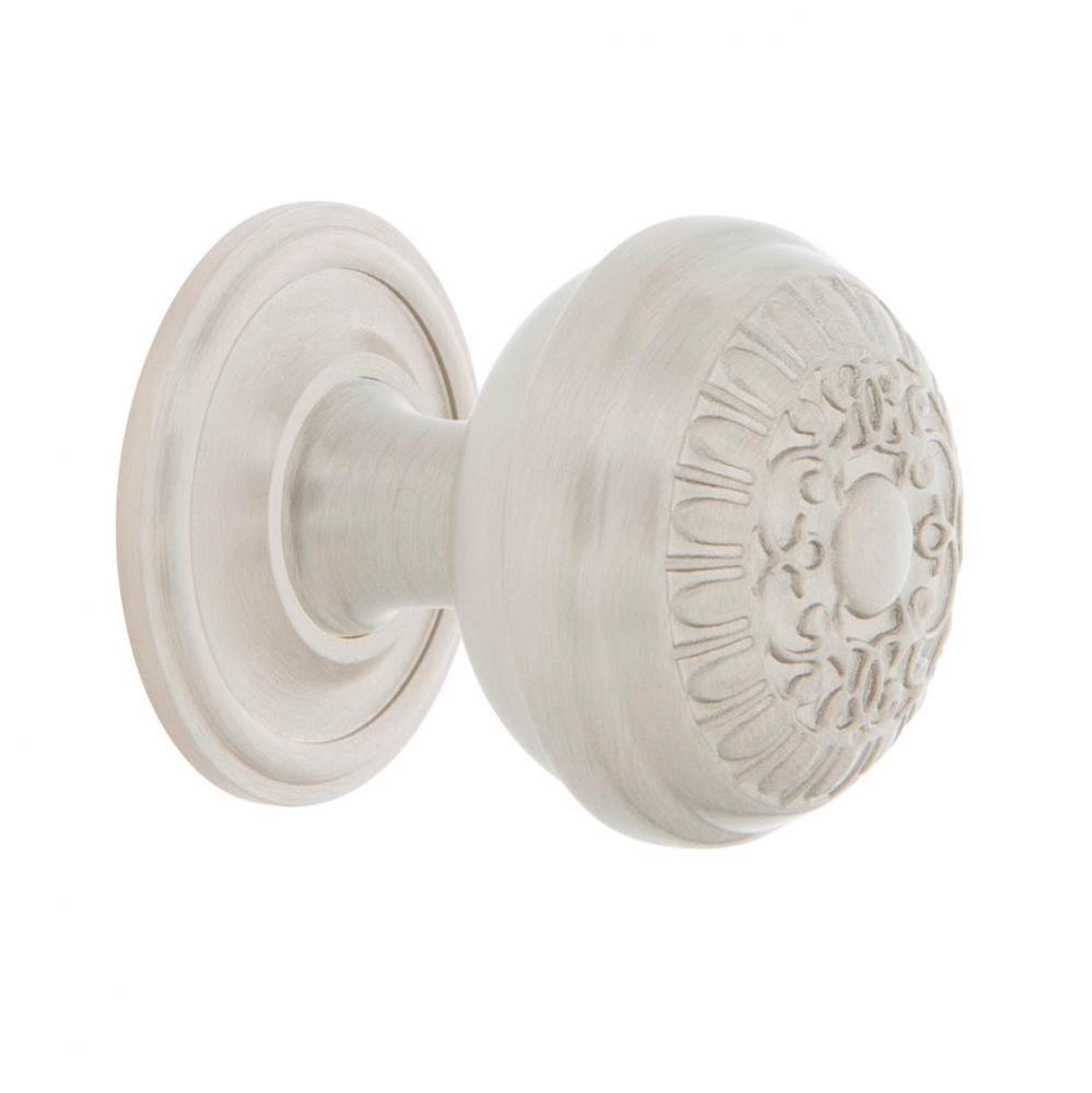 Nostalgic Warehouse Egg And Dart Brass 1 3/8'' Cabinet Knob with Classic Rose in Satin N