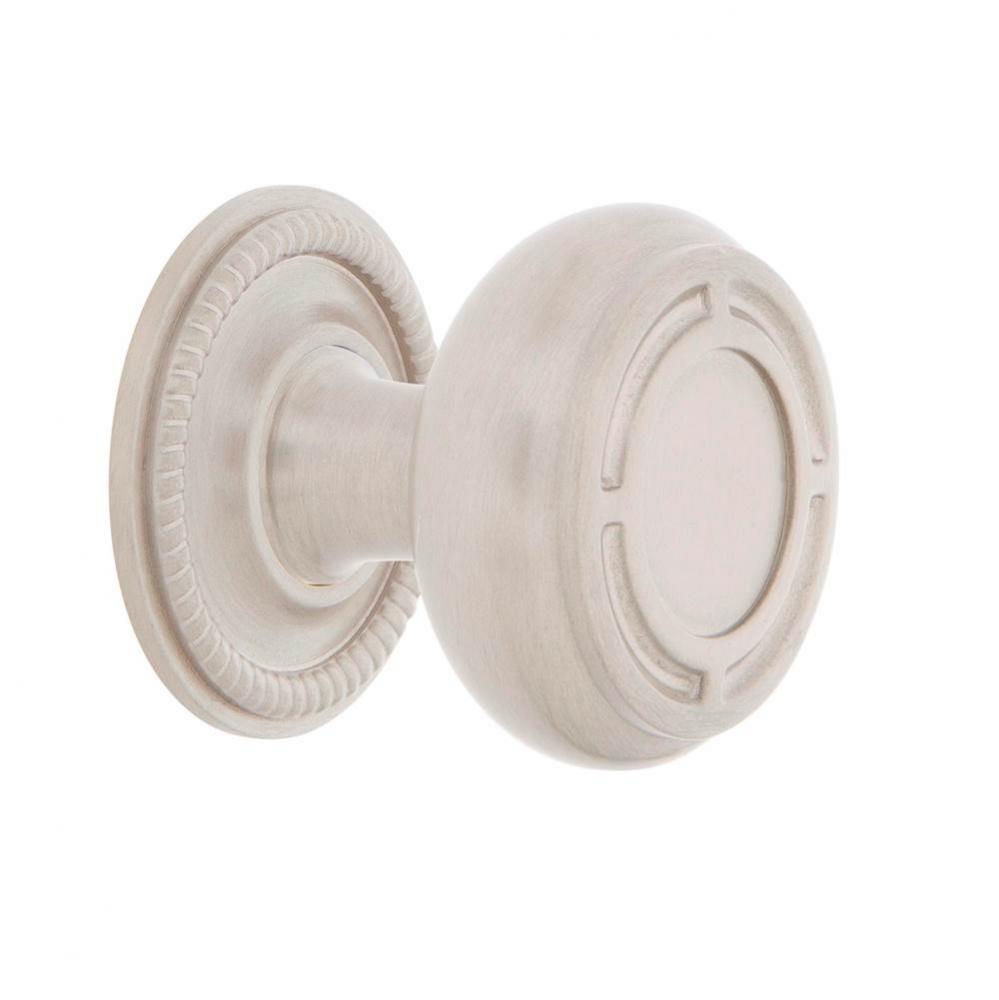 Nostalgic Warehouse Mission Brass 1 3/8'' Cabinet Knob with Rope Rose in Satin Nickel