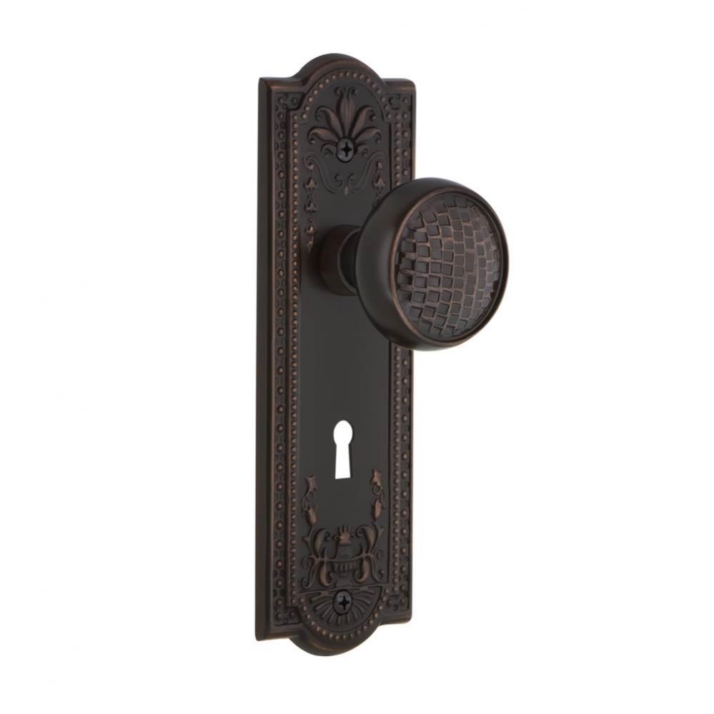 Nostalgic Warehouse Meadows Plate with Keyhole Double Dummy Craftsman Door Knob in Timeless Bronze