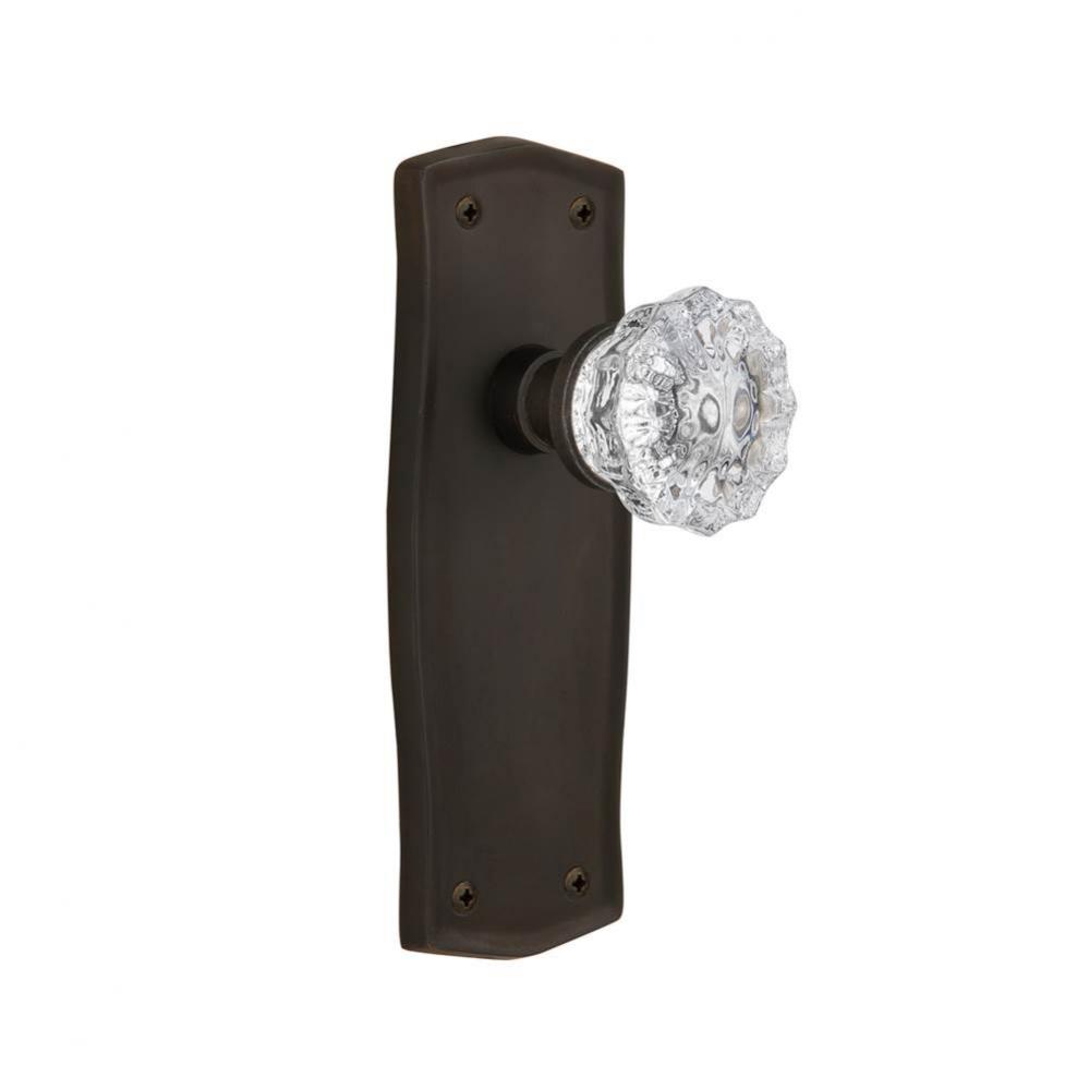Nostalgic Warehouse Prairie Plate Privacy Crystal Glass Door Knob in Oil-Rubbed Bronze