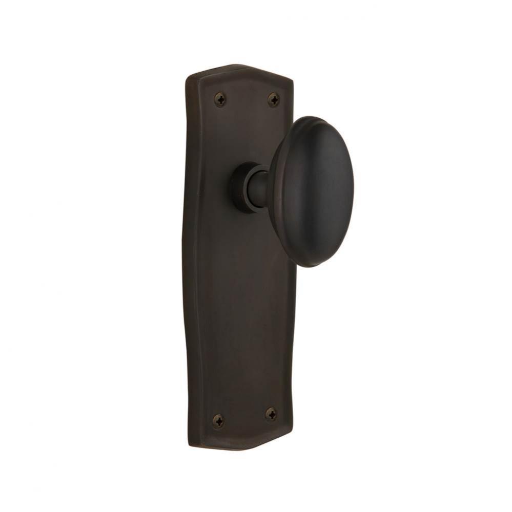 Nostalgic Warehouse Prairie Plate Privacy Homestead Door Knob in Oil-Rubbed Bronze