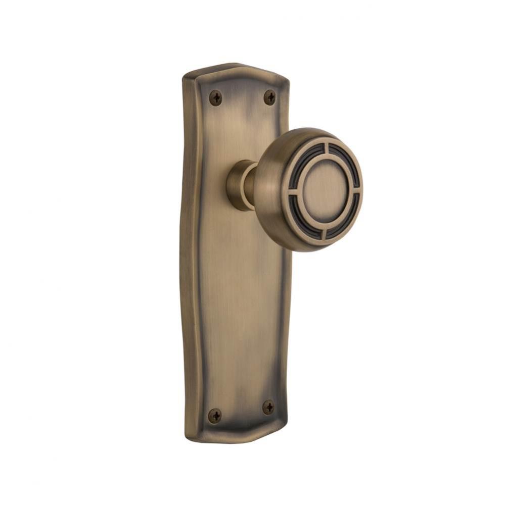 Nostalgic Warehouse Prairie Plate Privacy Mission Door Knob in Antique Brass