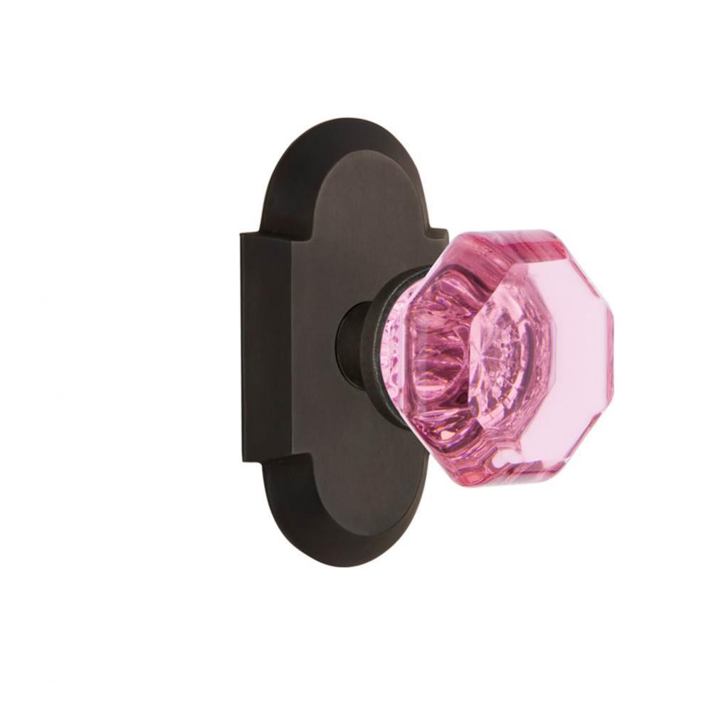 Nostalgic Warehouse Cottage Plate Passage Waldorf Pink Door Knob in Oil-Rubbed Bronze
