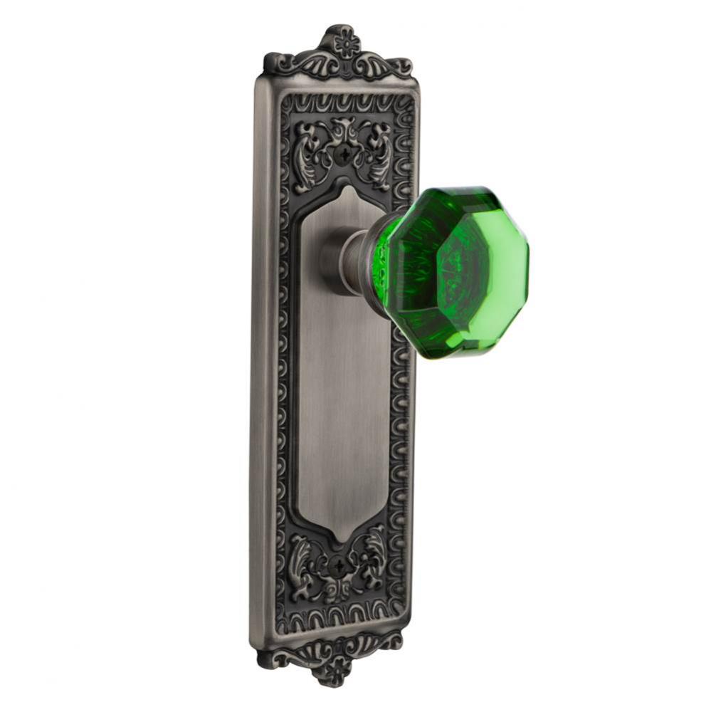 Nostalgic Warehouse Egg & Dart Plate Passage Waldorf Emerald Door Knob in Antique Pewter
