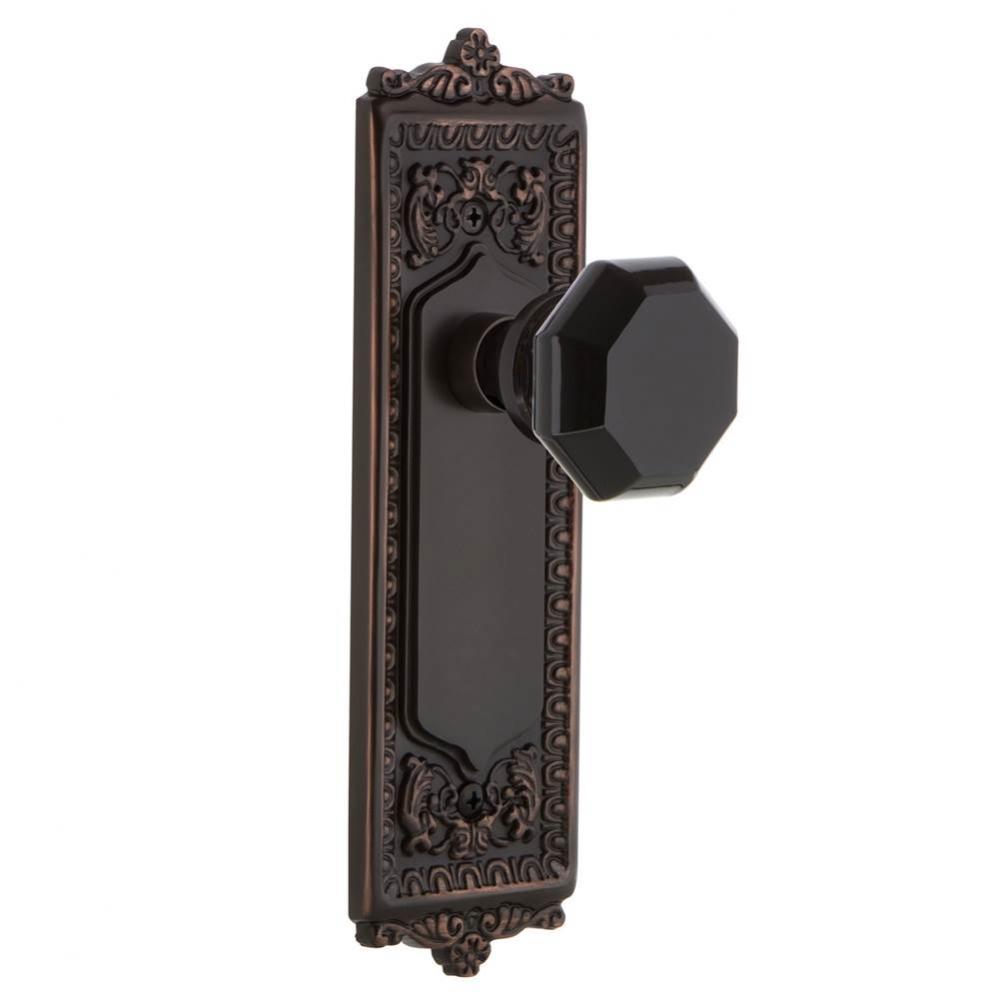 Nostalgic Warehouse Egg & Dart Plate Passage Waldorf Black Door Knob in Timeless Bronze