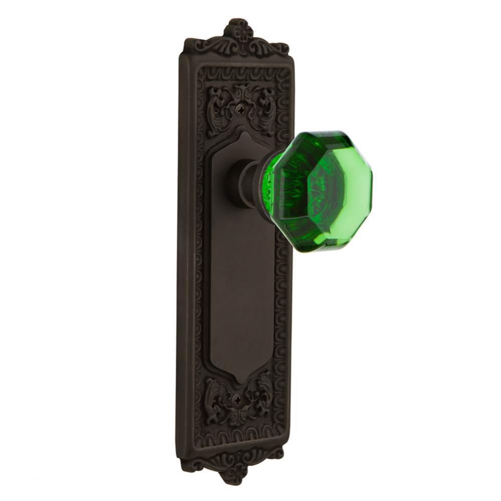 Nostalgic Warehouse Egg & Dart Plate Passage Waldorf Emerald Door Knob in Oil-Rubbed Bronze