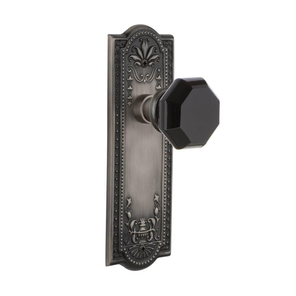 Nostalgic Warehouse Meadows Plate Passage Waldorf Black Door Knob in Antique Pewter