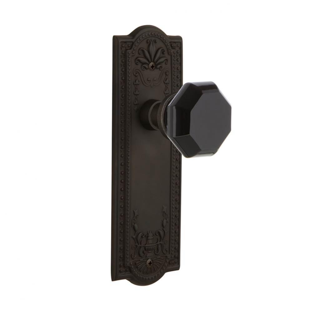 Nostalgic Warehouse Meadows Plate Passage Waldorf Black Door Knob in Oil-Rubbed Bronze