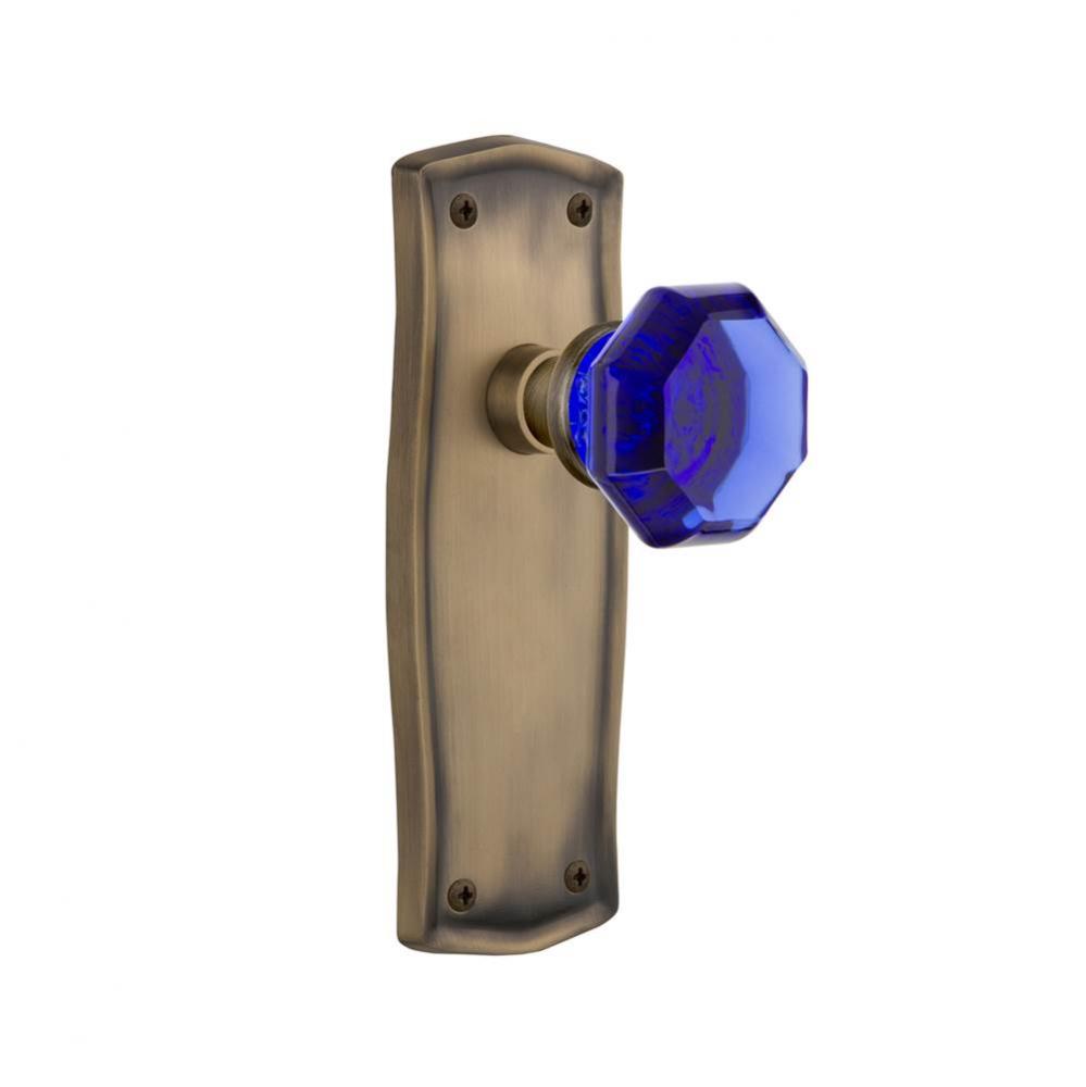 Nostalgic Warehouse Prairie Plate Passage Waldorf Cobalt Door Knob in Antique Brass