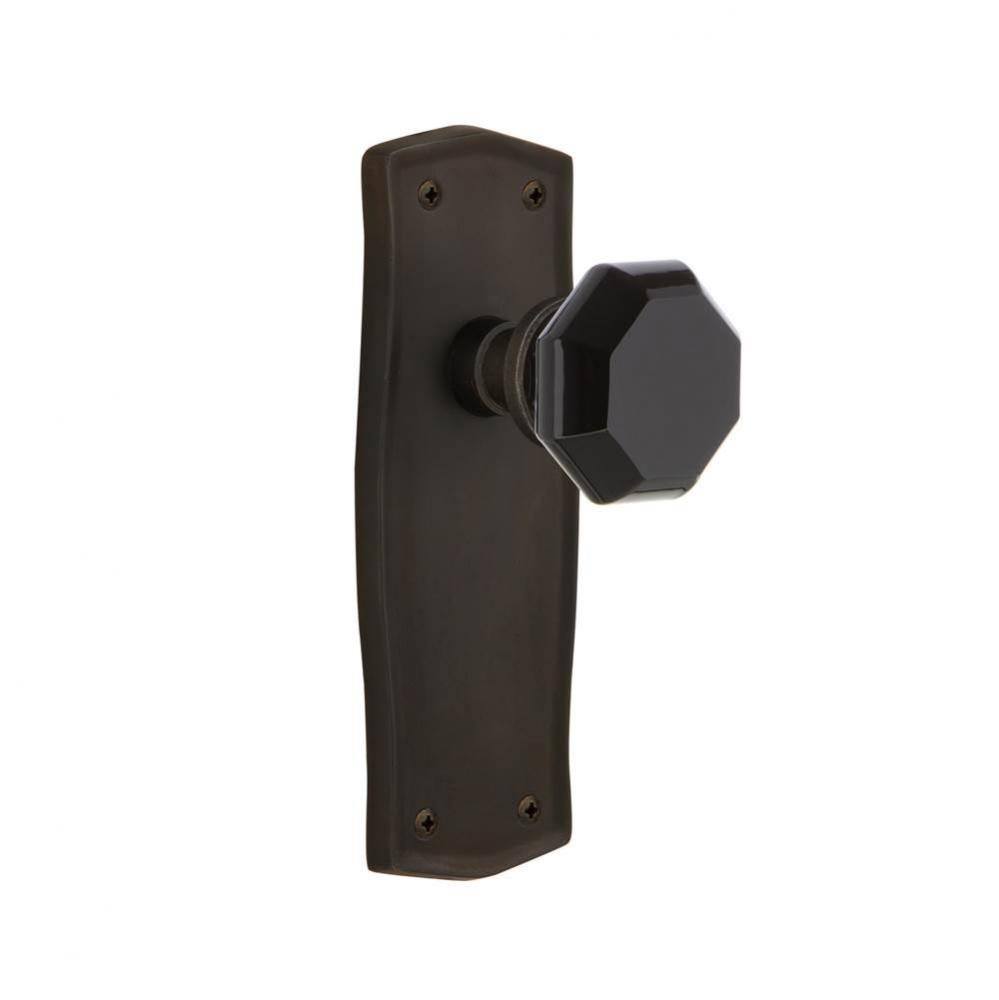 Nostalgic Warehouse Prairie Plate Passage Waldorf Black Door Knob in Oil-Rubbed Bronze