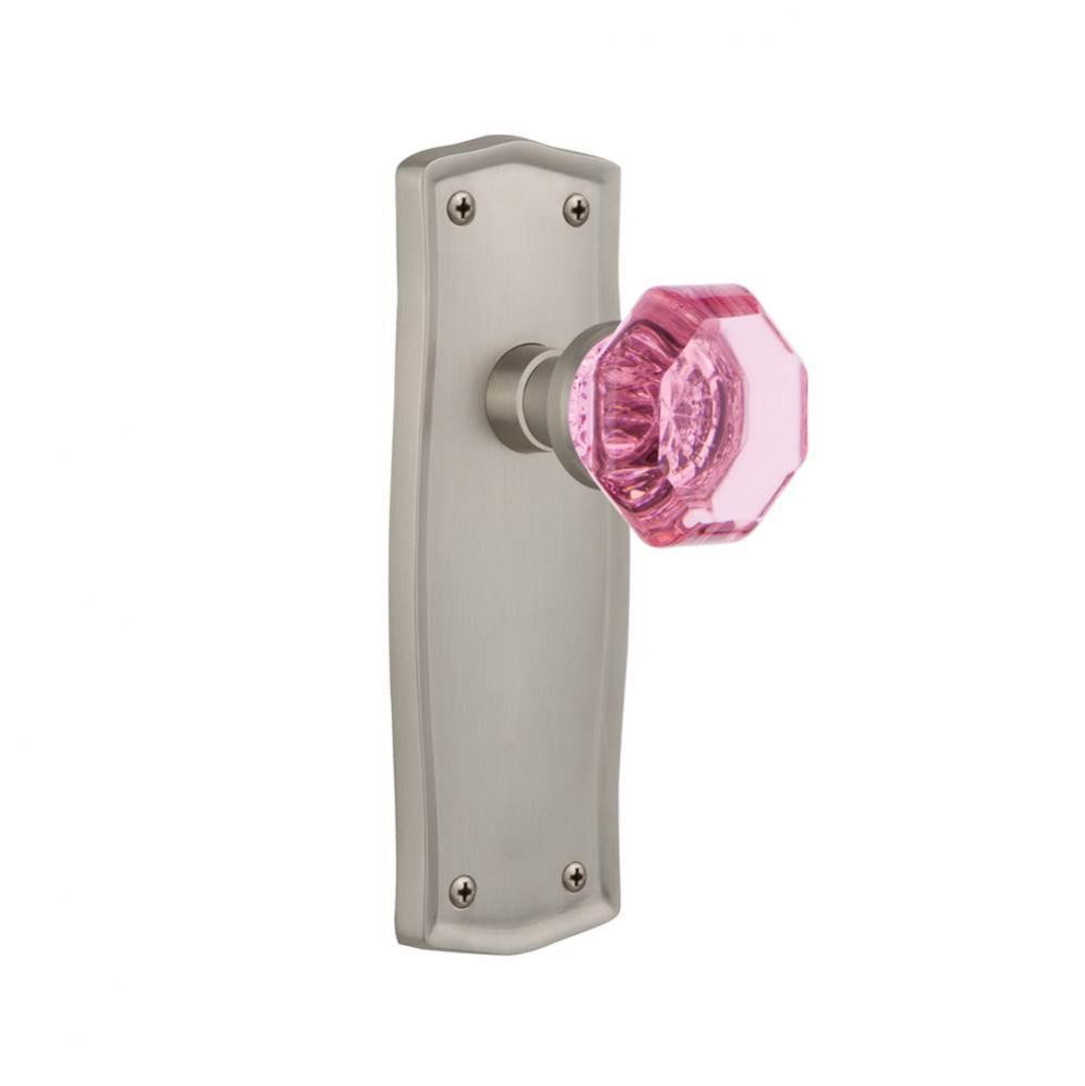 Nostalgic Warehouse Prairie Plate Passage Waldorf Pink Door Knob in Satin Nickel