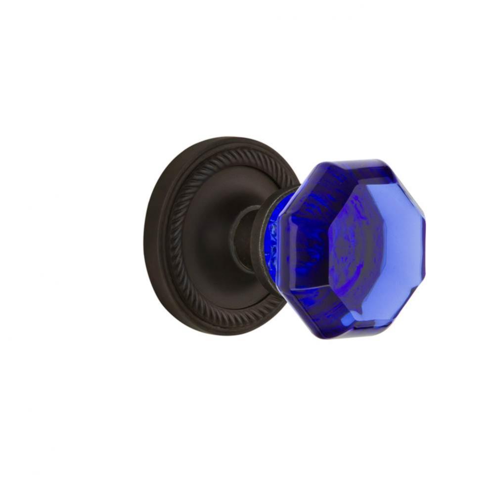 Nostalgic Warehouse Rope Rosette Passage Waldorf Cobalt Door Knob in Oil-Rubbed Bronze