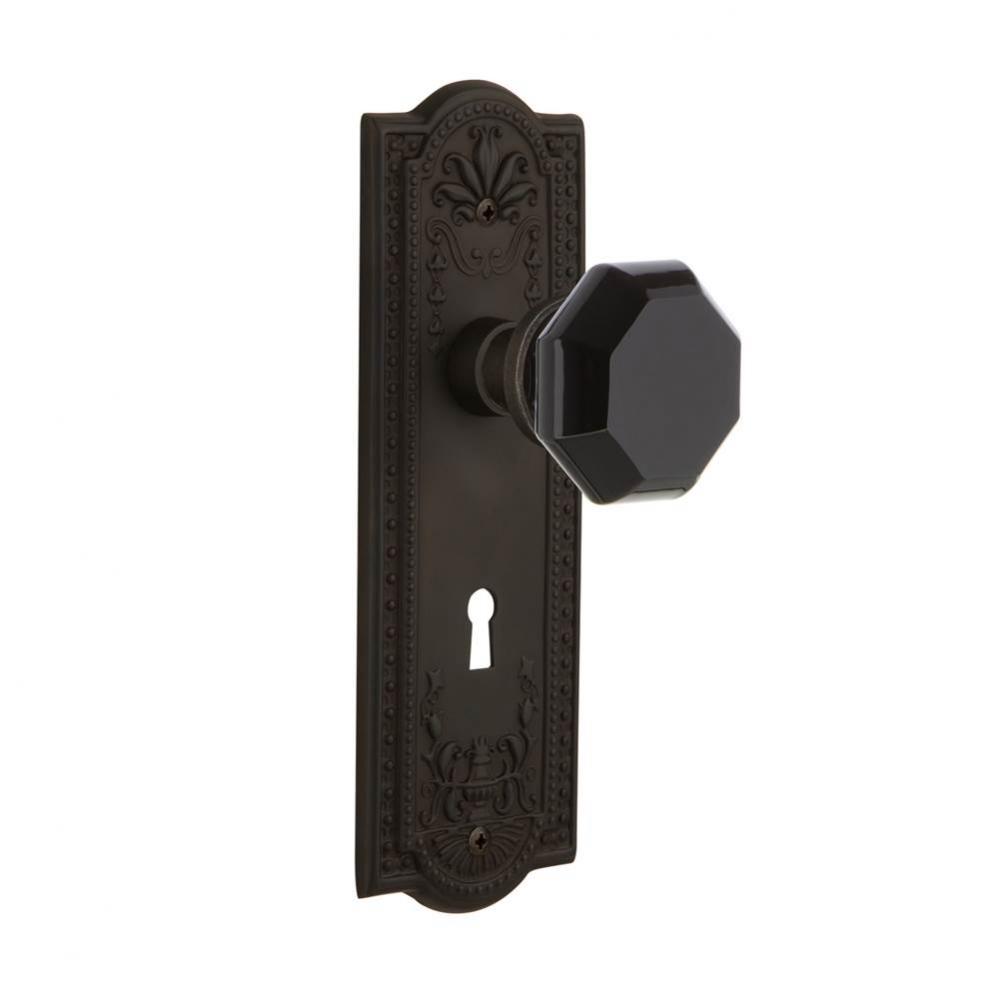 Nostalgic Warehouse Meadows Plate with Keyhole Passage Waldorf Black Door Knob in Oil-Rubbed Bronz