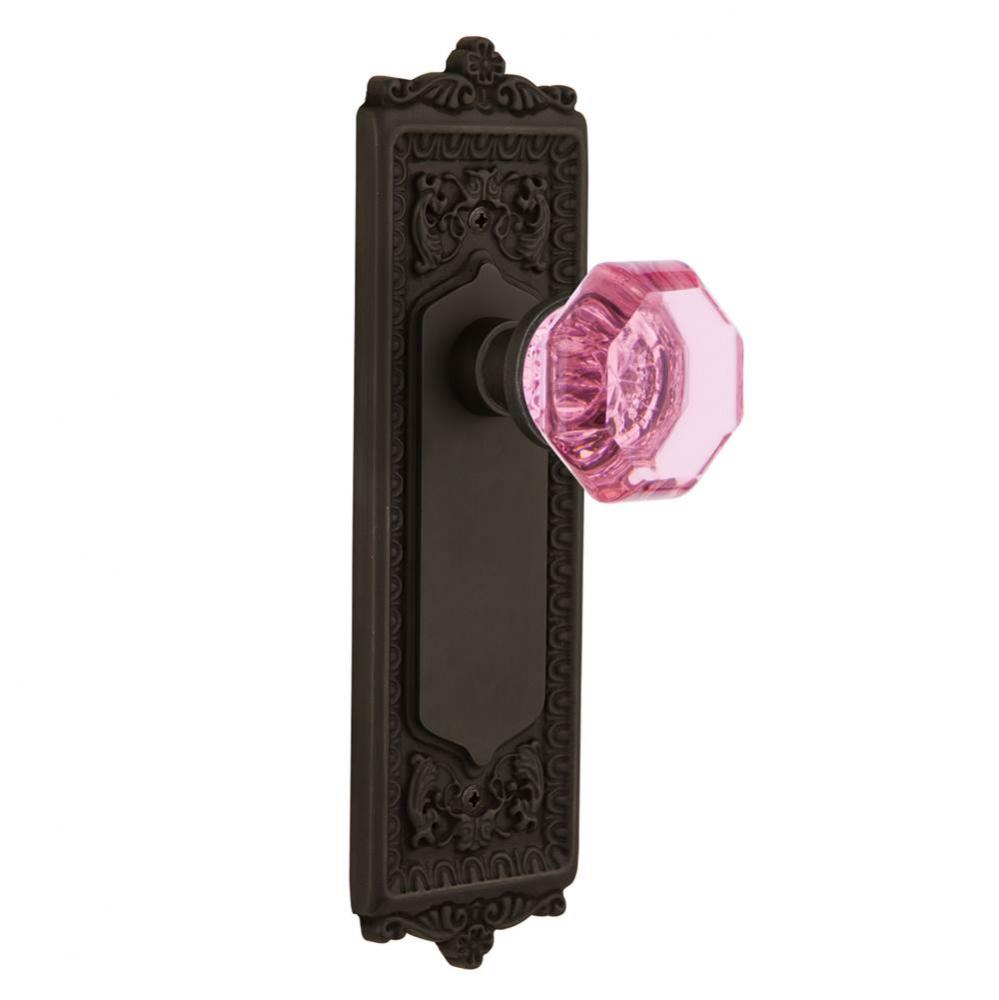 Nostalgic Warehouse Egg & Dart Plate Single Dummy Waldorf Pink Door Knob in Oil-Rubbed Bronze