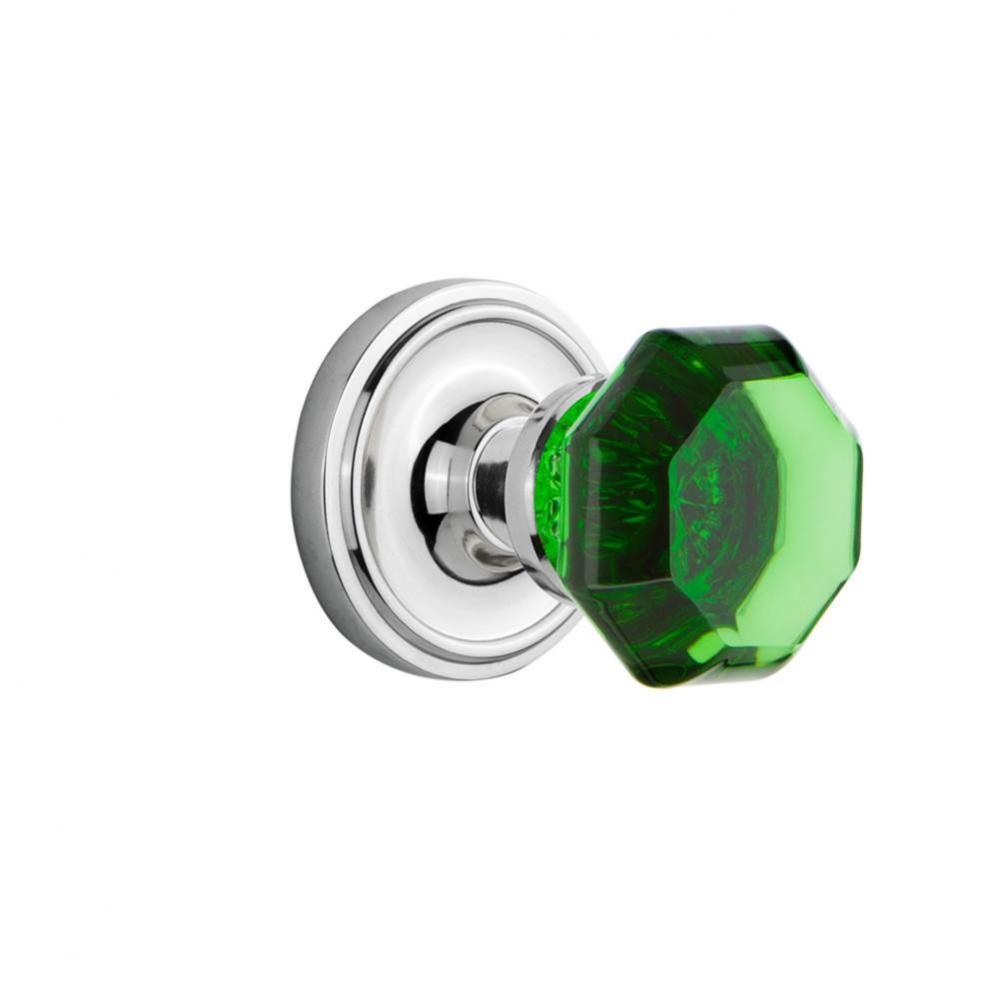 Nostalgic Warehouse Classic Rosette Double Dummy Waldorf Emerald  Door Knob in Bright Chrome