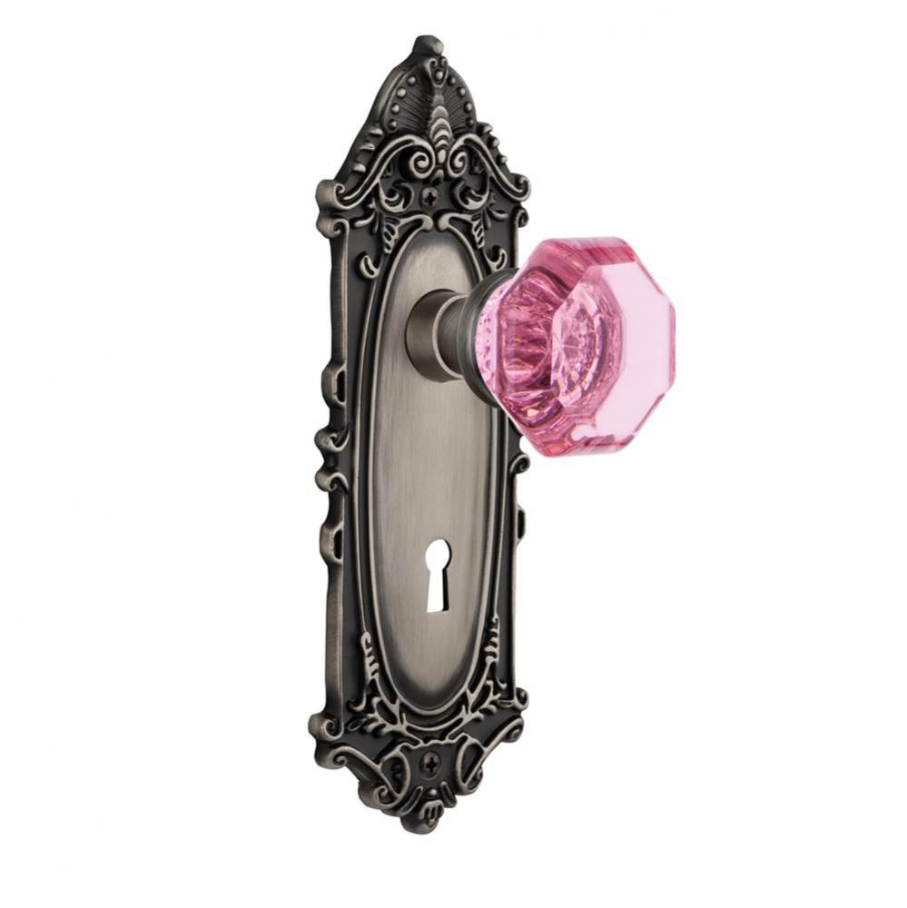 Nostalgic Warehouse Victorian Plate with Keyhole Double Dummy Waldorf Pink Door Knob in Antique Pe