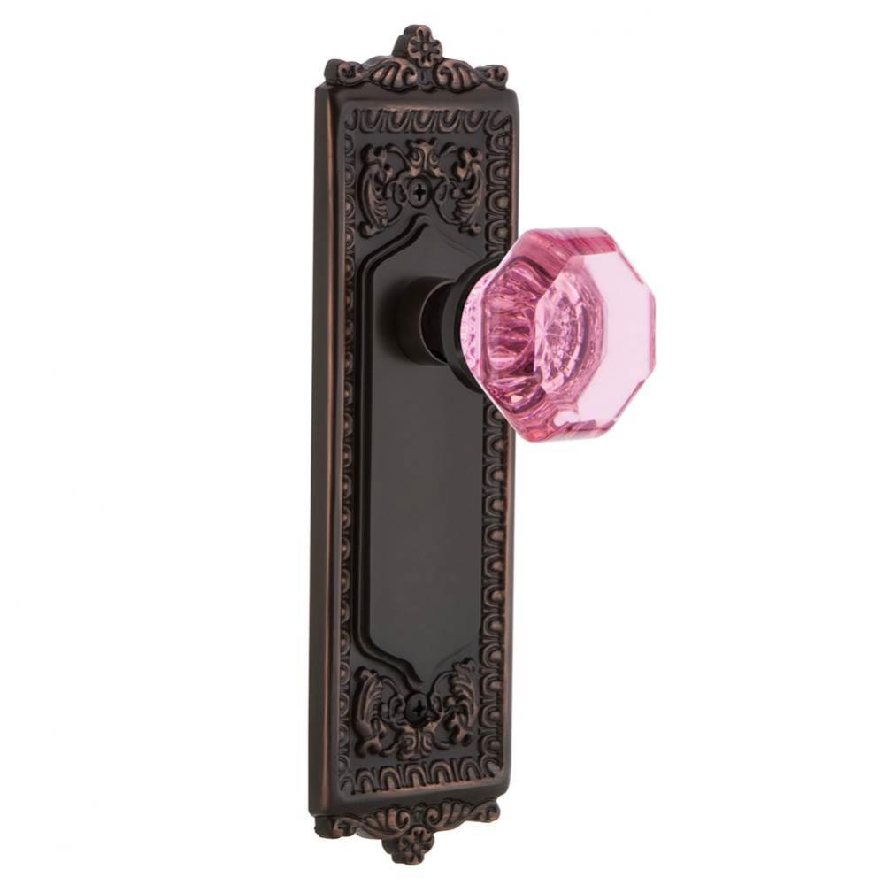 Nostalgic Warehouse Egg & Dart Plate Privacy Waldorf Pink Door Knob in Timeless Bronze