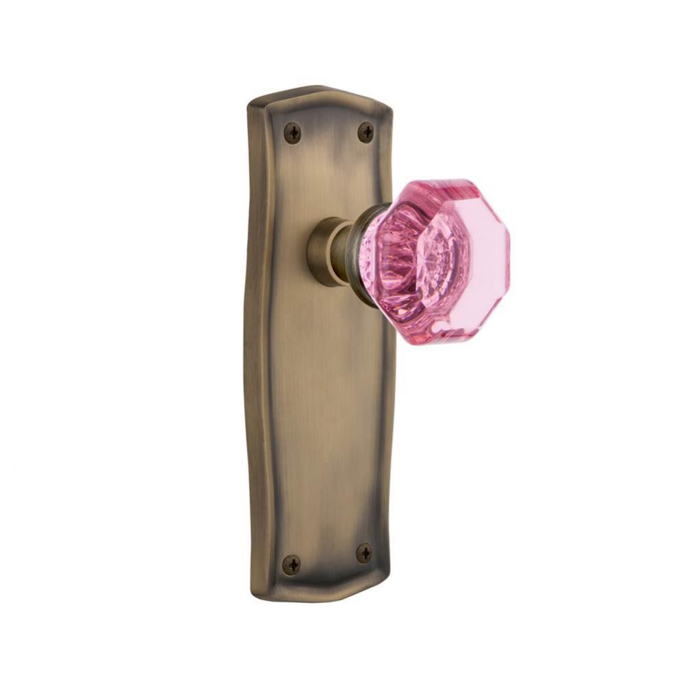 Nostalgic Warehouse Prairie Plate Privacy Waldorf Pink Door Knob in Antique Brass