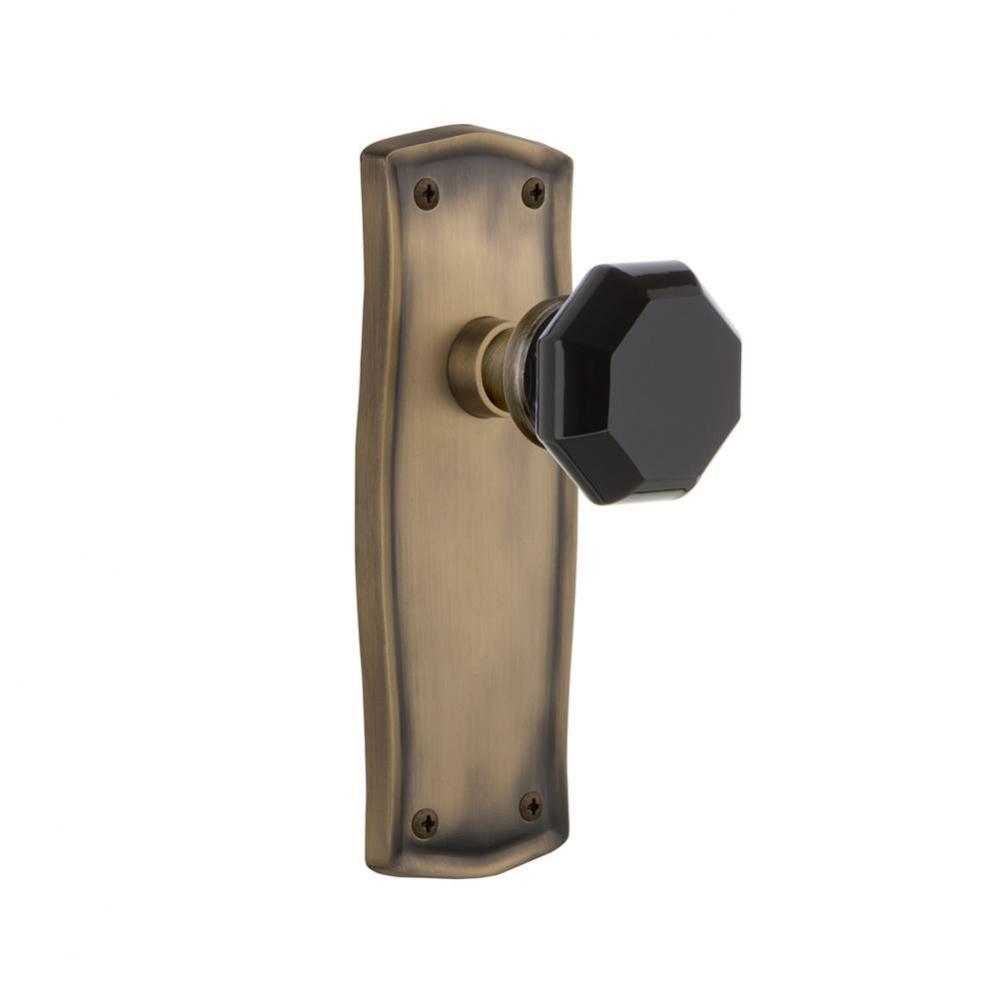 Nostalgic Warehouse Prairie Plate Privacy Waldorf Black Door Knob in Antique Brass