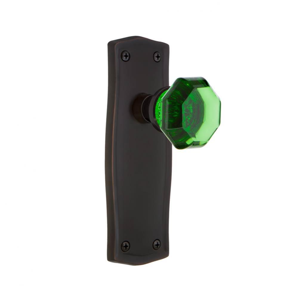 Nostalgic Warehouse Prairie Plate Privacy Waldorf Emerald Door Knob in Timeless Bronze