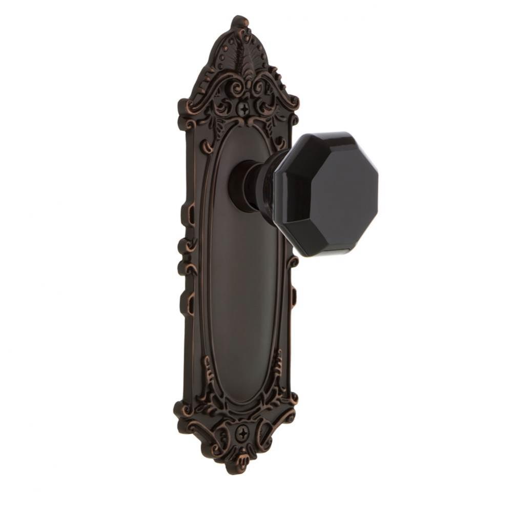 Nostalgic Warehouse Victorian Plate Privacy Waldorf Black Door Knob in Timeless Bronze