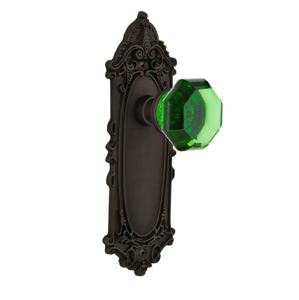 Nostalgic Warehouse Victorian Plate Privacy Waldorf Emerald Door Knob in Oil-Rubbed Bronze