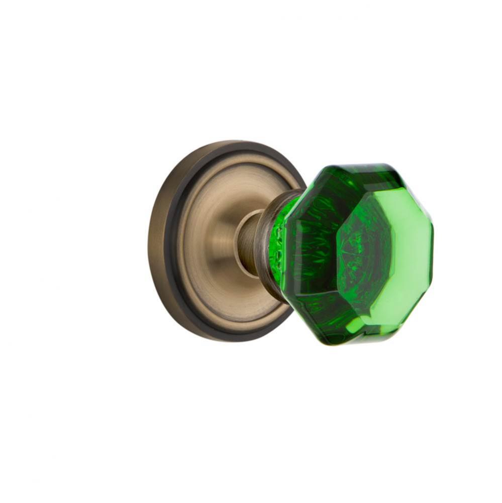 Nostalgic Warehouse Classic Rosette Interior Mortise Waldorf Emerald  Door Knob in Antique Brass