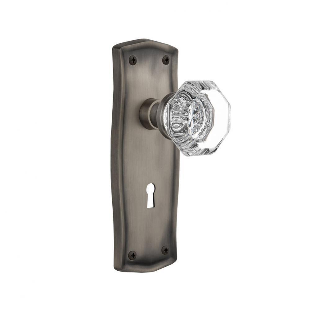 Nostalgic Warehouse Prairie Plate with Keyhole Passage Waldorf Door Knob in Antique Pewter