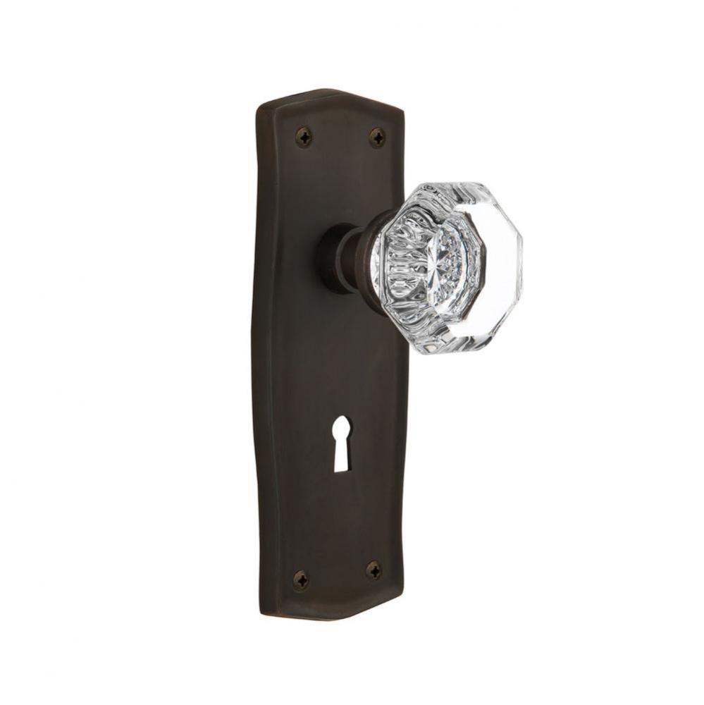 Nostalgic Warehouse Prairie Plate with Keyhole Passage Waldorf Door Knob in Oil-Rubbed Bronze
