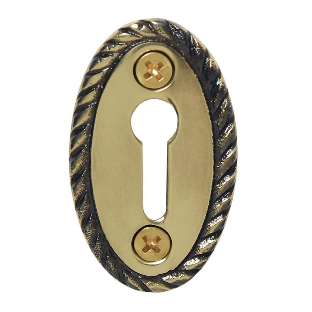 Nostalgic Warehouse Rope Keyhole Cover in Antique Brass
