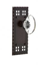 Nostalgic Warehouse 700259 - Nostalgic Warehouse Craftsman Plate Passage Oval Clear Crystal Glass Door Knob in Timeless Bronze