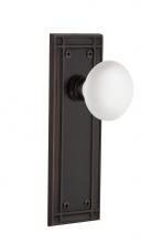 Nostalgic Warehouse 700328 - Nostalgic Warehouse Mission Plate Passage White Porcelain Door Knob in Timeless Bronze
